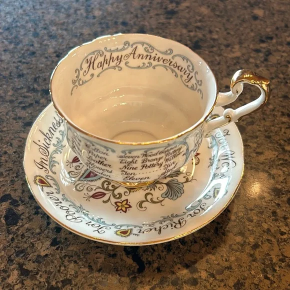 PARAGON | Party Supplies | Antique Paragon Bone China Happy Anniversary St  6th Or Wedding Tea Cup Set | Poshmark